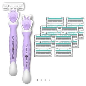 DreamGenius 6 Blade Shaving Razors for Women Travel Set 2 Handles 19 Refills